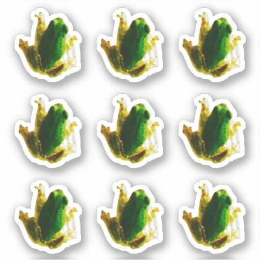Funny Frog Toad Green Custom-Cut Vinyl Sticker (Voorkant)