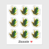 Funny Frog Toad Green Custom-Cut Vinyl Sticker (Vel)