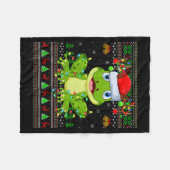 Funny Frog Ugly Christmas Sweaters Holiday Santa C Fleece Deken (Voorkant (Horizontaal))
