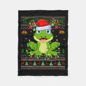 Funny Frog Ugly Christmas Sweaters Holiday Santa C Fleece Deken (Voorkant)