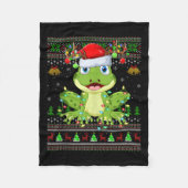 Funny Frog Ugly Christmas Sweaters Holiday Santa C Fleece Deken (Voorkant)