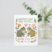 Funny Frog Valentine Card for Your Favorite Love Feestdagenkaart (Staand voorkant)