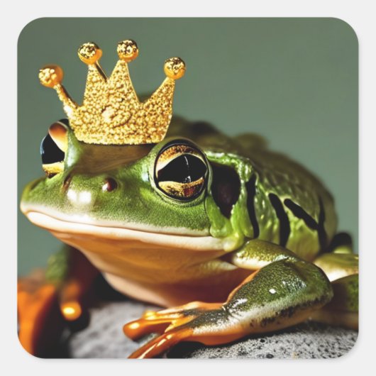 Funny Frog Vierkante Sticker (Voorkant)