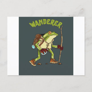 Funny Frog Wanderer Wild Animal Lover Gift Feestdagenkaart