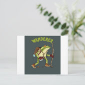 Funny Frog Wanderer Wild Animal Lover Gift Feestdagenkaart (Staand voorkant)
