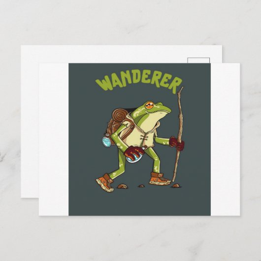 Funny Frog Wanderer Wild Animal Lover Gift Feestdagenkaart (Voorkant / Achterkant)
