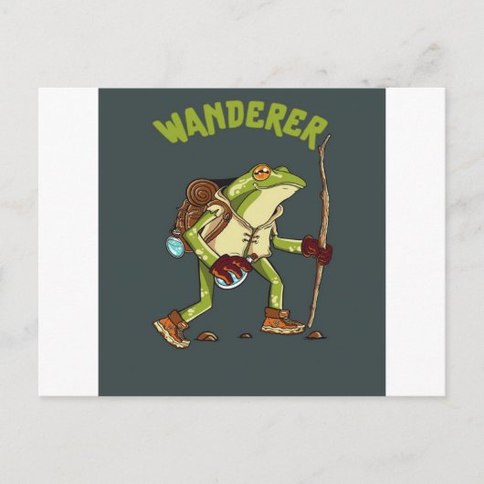 Funny Frog Wanderer Wild Animal Lover Gift Feestdagenkaart (Voorkant)