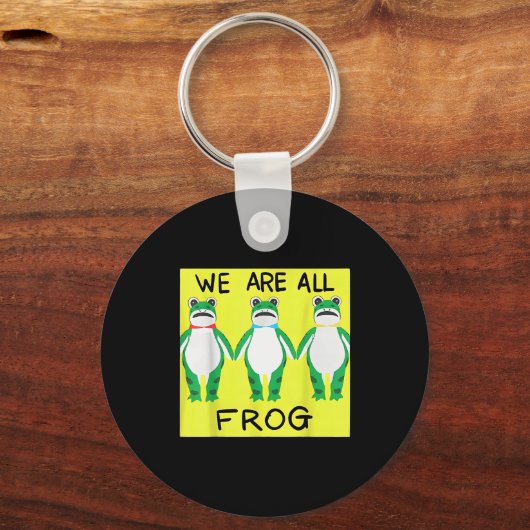 Funny Frog We Are All Frog Sleutelhanger (Voorkant)