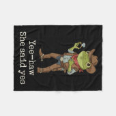 Funny Frog Western Engagement Matching Couples Tee Fleece Deken (Voorkant (Horizontaal))