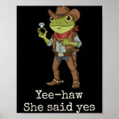 Funny Frog Western Engagement Matching Couples Tee Poster (Voorkant)
