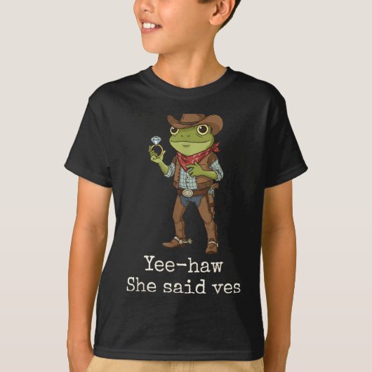 Funny Frog Western Engagement Matching Couples Tee T-shirt (Voorkant)