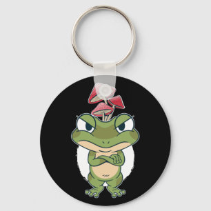 Funny Frog with mushrooms Sleutelhanger