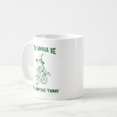 Funny Frog Wizard Riding A Bicycle Sarcastic Quote Koffiemok (Voorkant links)