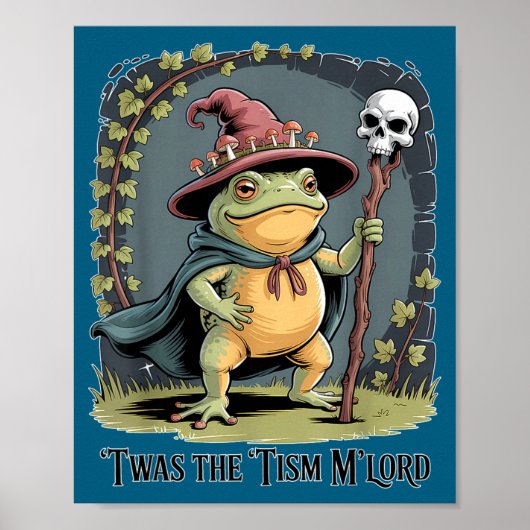 Funny Frog Wizard twas The tism M'lord Fantasy Art Poster (Voorkant)