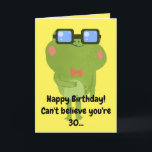 Funny Frog Yellow Son 30th Birthday Kaart<br><div class="desc">Funny Frog Yellow Son 30th Birthday, een uniek ontwerp dat is gemaakt voor iedereen die op zijn verjaardag iets speciaals zoekt voor zijn zoon. Het ontwerp kenmerkt een grappige kikker vooraan met klantgerichte teksten die u kunt personaliseren, zodat, aarzel niet om het aan te passen om uw eigen verjaardagsuitnodiging te...</div>