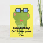 Funny Frog Yellow Son 30th Birthday Kaart<br><div class="desc">Funny Frog Yellow Son 30th Birthday, een uniek ontwerp dat is gemaakt voor iedereen die op zijn verjaardag iets speciaals zoekt voor zijn zoon. Het ontwerp kenmerkt een grappige kikker vooraan met klantgerichte teksten die u kunt personaliseren, zodat, aarzel niet om het aan te passen om uw eigen verjaardagsuitnodiging te...</div>