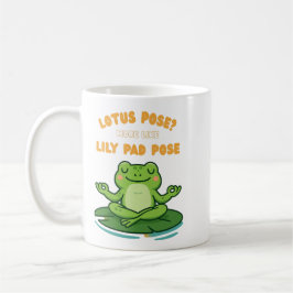 Funny Frog Yoga Cartoon Lotus Lily Pad Pose Design Koffiemok