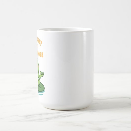 Funny Frog Yoga Cartoon Lotus Lily Pad Pose Design Magische Mok (Midden)