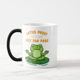 Funny Frog Yoga Cartoon Lotus Lily Pad Pose Design Magische Mok