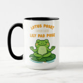 Funny Frog Yoga Cartoon Lotus Lily Pad Pose Design Mok (Links)