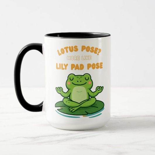 Funny Frog Yoga Cartoon Lotus Lily Pad Pose Design Mok (Links)