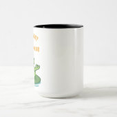 Funny Frog Yoga Cartoon Lotus Lily Pad Pose Design Mok (Midden)