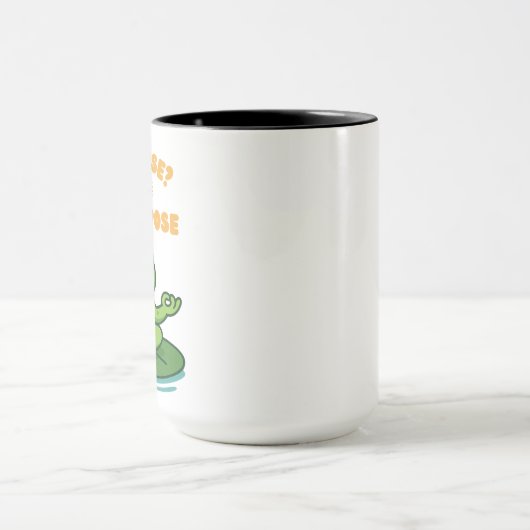 Funny Frog Yoga Cartoon Lotus Lily Pad Pose Design Mok (Midden)