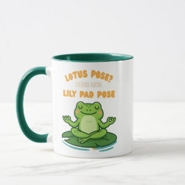 Funny Frog Yoga Cartoon Lotus Lily Pad Pose Design Mok
