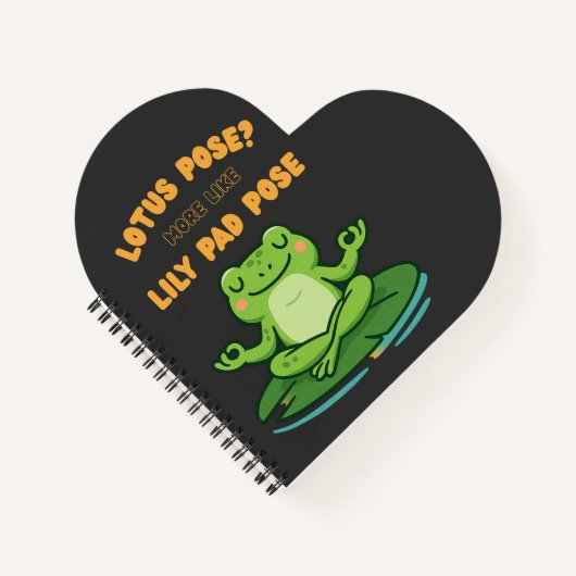 Funny Frog Yoga Cartoon Lotus Lily Pad Pose Design Notitieboek (Voorkant)