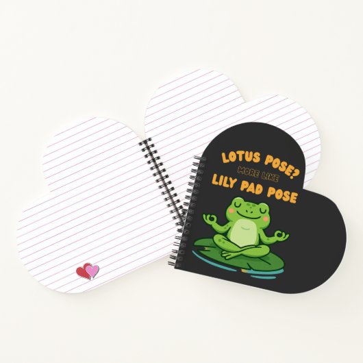 Funny Frog Yoga Cartoon Lotus Lily Pad Pose Design Notitieboek (Binnen)