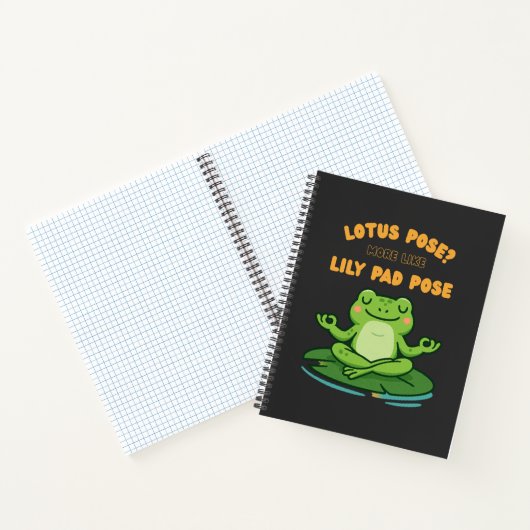 Funny Frog Yoga Cartoon Lotus Lily Pad Pose Design Notitieboek (Binnen)