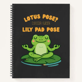 Funny Frog Yoga Cartoon Lotus Lily Pad Pose Design Notitieboek