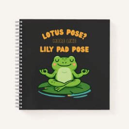 Funny Frog Yoga Cartoon Lotus Lily Pad Pose Design Notitieboek