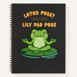 Funny Frog Yoga Cartoon Lotus Lily Pad Pose Design Notitieboek