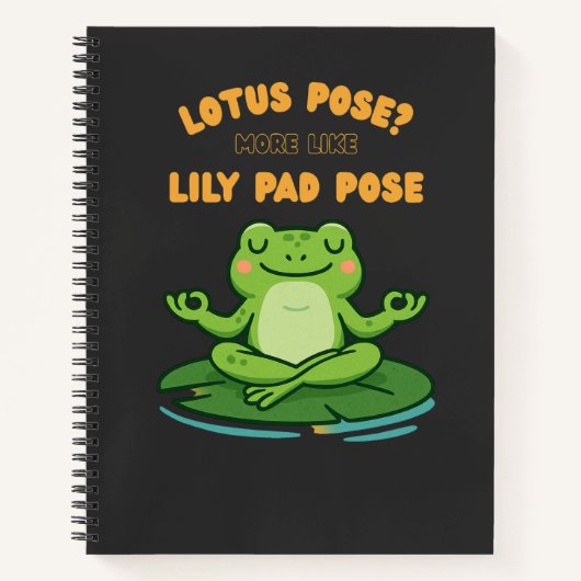 Funny Frog Yoga Cartoon Lotus Lily Pad Pose Design Notitieboek (Voorkant)
