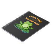 Funny Frog Yoga Cartoon Lotus Lily Pad Pose Design Notitieboek (Linkerzijde)