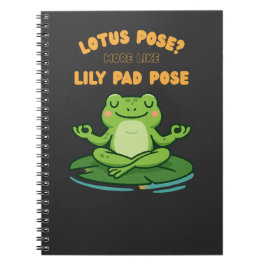 Funny Frog Yoga Cartoon Lotus Lily Pad Pose Design Notitieboek