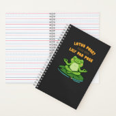Funny Frog Yoga Cartoon Lotus Lily Pad Pose Design Notitieboek (Binnen)