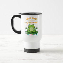 Funny Frog Yoga Cartoon Lotus Lily Pad Pose Design Reisbeker