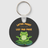 Funny Frog Yoga Cartoon Lotus Lily Pad Pose Design Sleutelhanger (Voorkant)