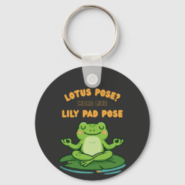 Funny Frog Yoga Cartoon Lotus Lily Pad Pose Design Sleutelhanger