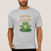 Funny Frog Yoga Cartoon Lotus Lily Pad Pose Design T-shirt (Voorkant)