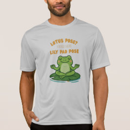 Funny Frog Yoga Cartoon Lotus Lily Pad Pose Design T-shirt