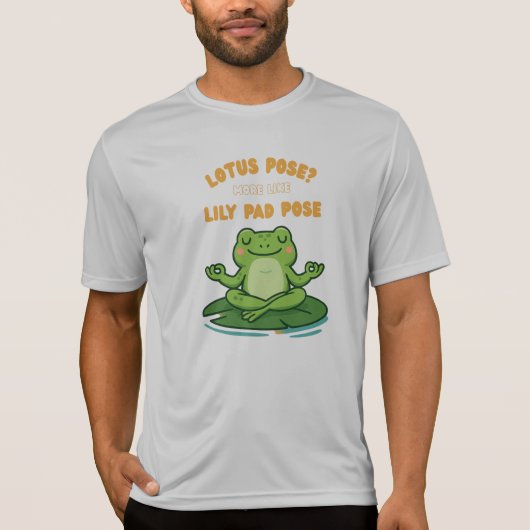 Funny Frog Yoga Cartoon Lotus Lily Pad Pose Design T-shirt (Voorkant)