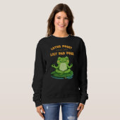 Funny Frog Yoga Cartoon Lotus Lily Pad Pose Design Trui (Voorkant volledig)