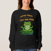 Funny Frog Yoga Cartoon Lotus Lily Pad Pose Design Trui (Voorkant)