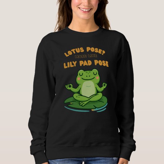 Funny Frog Yoga Cartoon Lotus Lily Pad Pose Design Trui (Voorkant)