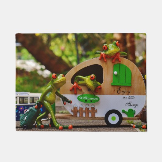 Funny Frogs biedt je een welkome deur Deurmat (Voorkant)