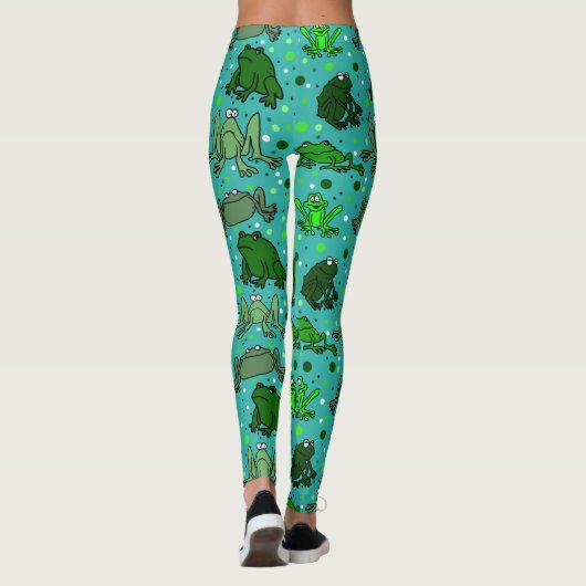 Funny Frogs Cartoon Leggings (Achterkant)