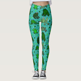 Funny Frogs Cartoon Leggings
